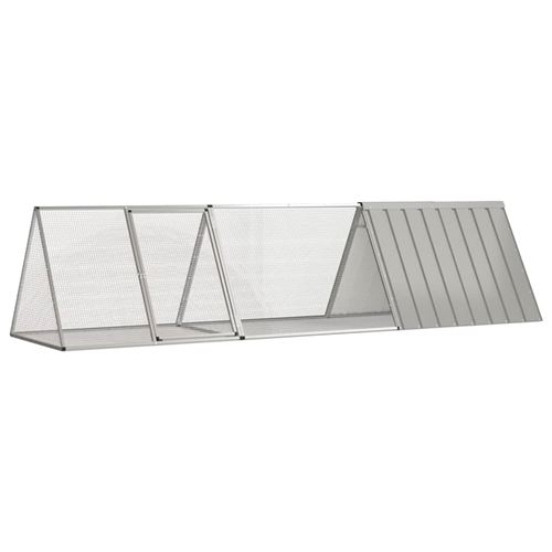 vidaXL Cage pour lapin Gris 302,5x80,5x71 cm Acier galvanisé