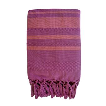 Karawan - fouta en coton biologique fushia - 90 x 160 cm - 1