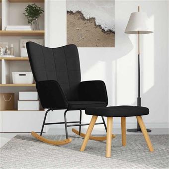 Chaise Vidaxl interieur H. 98 cm noir en bois massif - 1