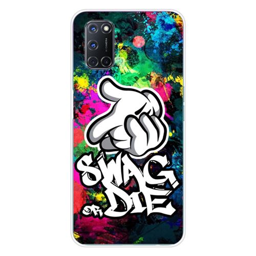 Coque en silicone imprimée compatible Oppo A52 A72 Swag or die