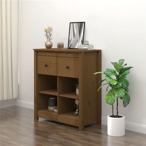 Non Communiqué Brun Vidaxl Buffet Marron Miel 70X35x80 Cm Bois Massif De Pin813767