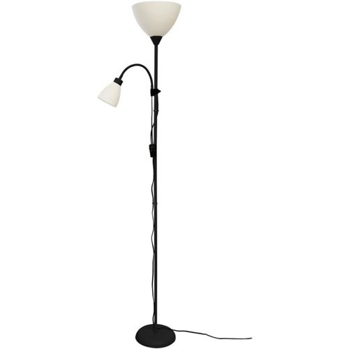 Paris Prix - Lampadaire 2 Têtes Design liseuse 176cm Noir