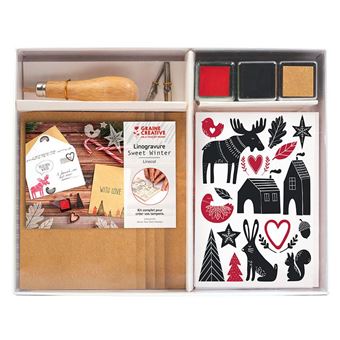 Kit linogravure hiver scandinave - Graine Créative