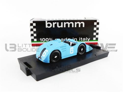 Voiture Miniature de Collection BRUMM 1-43 - BUGATTI Type 32 Tank - GP France 1923 - Blue - R467