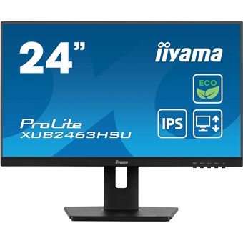 iiyama ProLite XUB2463HSU-B1 - Écran LED - 24" (23.8" visualisable) - 1920 x 1080 Full HD (1080p) @ 100 Hz - IPS - 250 cd/m² - 1300:1 - 3 ms - HDMI, DisplayPort - haut-parleurs - noir, mat