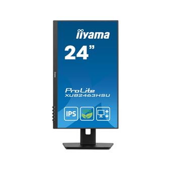 iiyama ProLite XUB2463HSU-B1 - Écran LED - 24" (23.8" visualisable) - 1920 x 1080 Full HD (1080p) @ 100 Hz - IPS - 250 cd/m² - 1300:1 - 3 ms - HDMI, DisplayPort - haut-parleurs - noir, mat