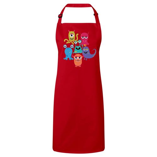 Fabulous Tablier Cuisine Premium Rouge Monstres Mignons
