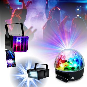 Eclairage de Scène Lumière Lampe Soirée, Mini Projecteur Scene Spot Ampoule  LED Boule Cristal à Commande Sonore Ambiance festive DJ
