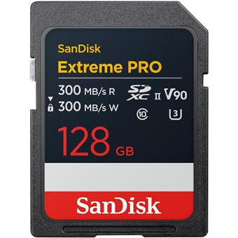 SanDisk Extreme PRO - Carte mémoire flash - 128 Go - Video Class V90 / UHS-II U3 / Class10 - SDXC UHS-II - 1