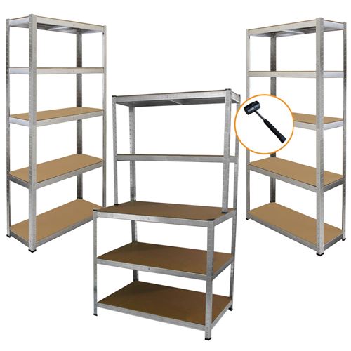 Non Communiqué Gris Lot De 2 Étagères Acier Galvanisé & Etabli De Travail- Capacité 1175Kg