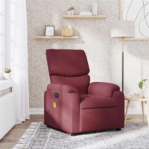 Non Communiqué Rouge Vidaxl Fauteuil De Massage, Relaxation Tissu Bordeaux