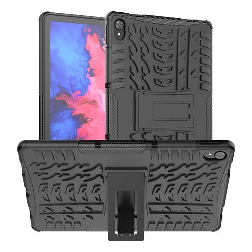 Non Communiqué Noir Coque En Tpu Texture Du Pneu, Antichoc Avec Béquille Pour Votre Lenovo Tab P11/P11 5G