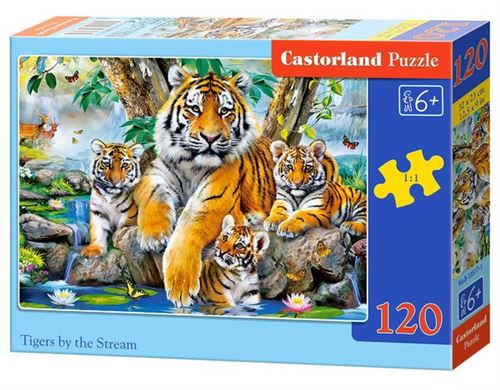 Tigers By The Stream, Puzzle 120 Teile - Castorland
