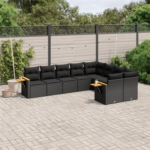 Non Communiqué Noir Vidaxl Salon De Jardin Avec Coussins 13 Pcs, Canapés Avec Pieds Réglables, Ensemble De Meubles D'extérieur Patio Terrasse, 3250287
