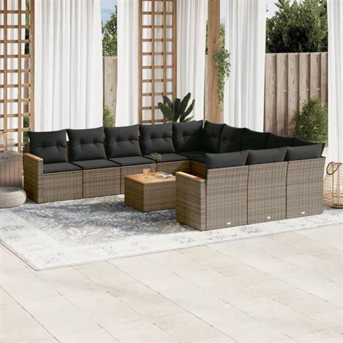 VIDAXL - Salon de Jardin - 12 pièces - Gris - Image 2