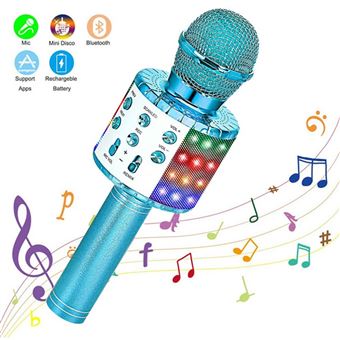 10€04 sur Microphone Karaoke Sans Fil, Karaoké Microphone Bluetooth  Portable pour Enfants/Adultes Chanter Bleu - Microphone - Achat & prix