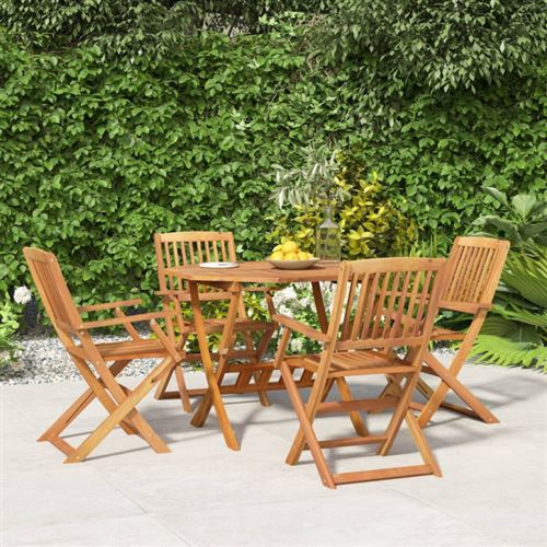Non Communiqué Ensemble À Manger De Jardin 5 Pcs Bois D Acacia Solide