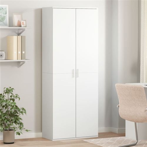 Buffet haut blanc 70x35x180 cm bois d ingénierie