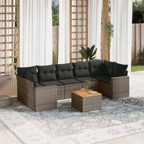 Vidaxl Gris Salon De Jardin 8 Pcs - Coussins - Image 3