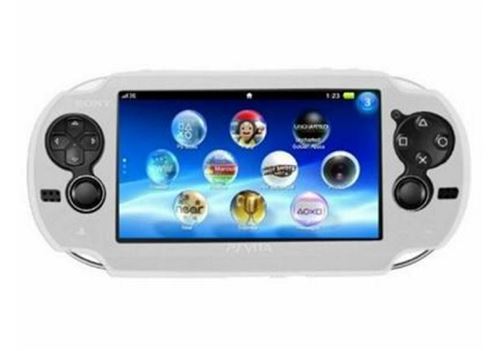 Housse étui protection silicone pour Sony ps vita PSvita - Anti choc / rayures - blanc - Straße Game ®
