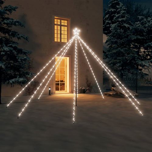 VidaXL Lumières d'arbre de Noël Int/Ext 576 LED blanc froid 3,6 m