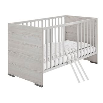 Lit Bebe 70x140 Cm Bois Clair Et Hetre Massif Gris Pixie L 144 X H 84 X P 77 Cm Lit Pour Enfant Achat Prix Fnac