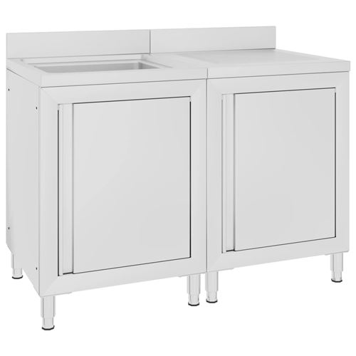 vidaXL Évier de cuisine commercial Acier inoxydable 120x60x96 cm