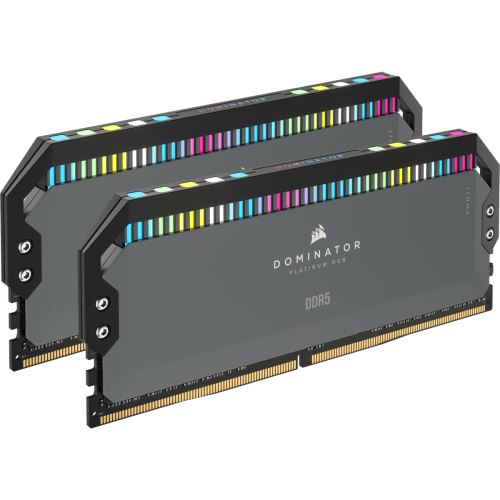 CORSAIR Dominator Platinum RGB - DDR5 - kit - 32 Go: 2 x 16 Go - DIMM 288 broches - 5600 MHz / PC5-44800 - CL36 - 1.25 V - gris clair
