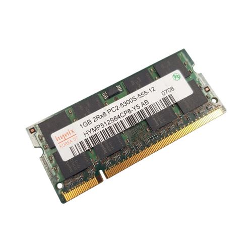 Barrette Mémoire 512Mo Ram Ddr2 Hynix Hymp564S64Cp6-Y5 So-Dimm Pc2-5300S