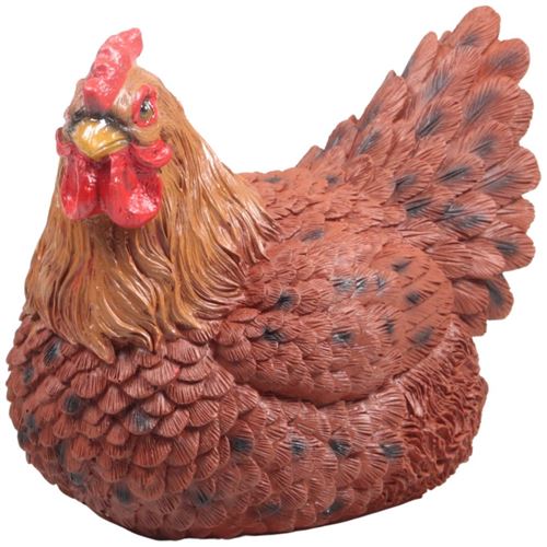 Farmwood Animals - Poule couvant en résine coloris brun 24 x 18 x 20 cm