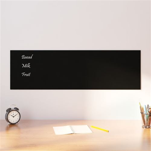 vidaXL Tableau noir magnétique mural Noir 100x30 cm Verre trempé
