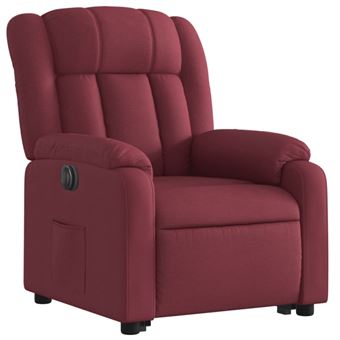 Fauteuil Inclinable électrique VidaXL - Dossier Et Repose-pied Réglables, Tissu Bordeaux, Charge Max 110 Kg - Salon, Détente - 4