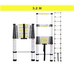 Échelle Télescopique en Aluminium 3,8m(1,9+1,9)m, Kraft Muller, Pliante et  Extensible, Escabeau Loft Ladder, Résistance à 150kg