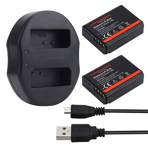 Batterie LPE10 et Chargeur pour Canon Rebel T3 T5
