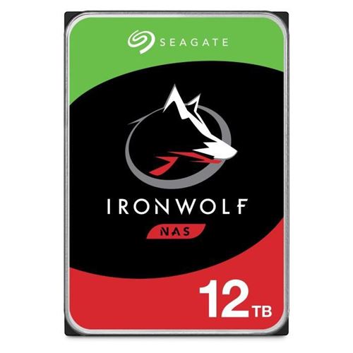 Seagate IronWolf ST12000VN0008 - Disque dur - 12 To - interne - 3.5 - SATA 6Gb/s - 7200 tours/min - mémoire tampon : 256 Mo