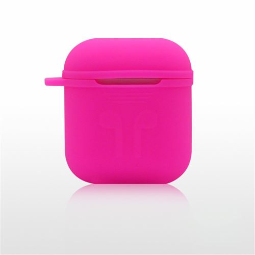 Coque en silicone épais et souple antichoc rose pour écouteur Apple AirPods