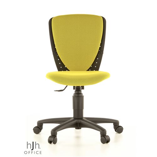 Siège de bureau enfant / Siège pivotant HIGH S'COLL 3D, tissu maille jaune