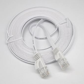 Câble Ethernet 15m Cat 6 Cable RJ45 15m Câble de Réseau, Plat
