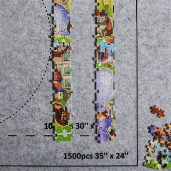 20€01 sur Puzzle Roll Tapis de rangement Jigroll jusqu'à 1500 pièces avec  sac de rangement à cordon - Gris - Puzzle - Achat & prix
