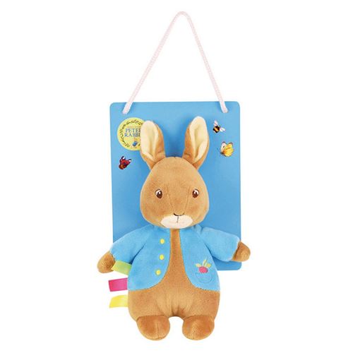 Pierre lapin peluche avec hochet +/- 23cm