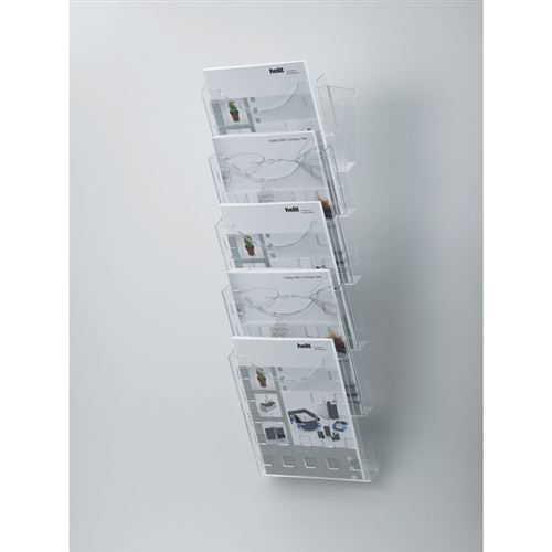 Helit Porte Revue Pour Mur - Kit, Format A4 A La Francaise,