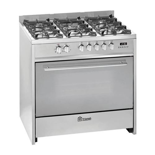 TRIOMPH TME906GXA - Cuisinière - pose libre - largeur : 90 cm - profondeur : 60 cm - hauteur : 89 cm - avec système auto-nettoyant - acier inoxydable