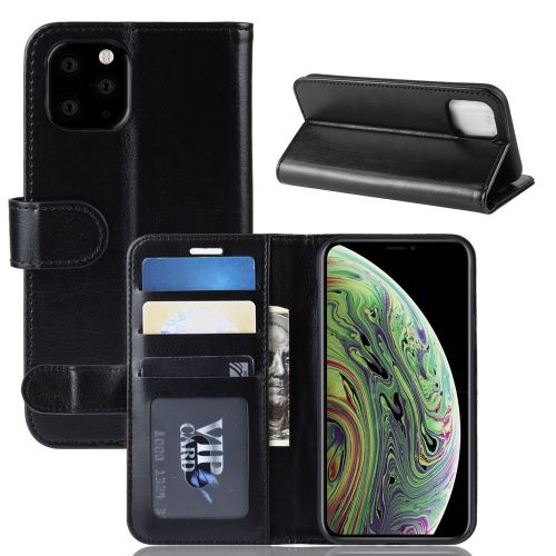Etui en PU retourner noir avec support pour votre Apple iPhone 5.8 pouces (2019)