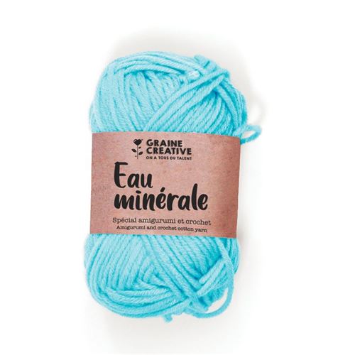 Fil de coton spécial crochet et amigurumi 55 m - bleu clair - Graine Créative