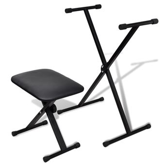 Ensemble de tabouret et support réglable de piano - 1