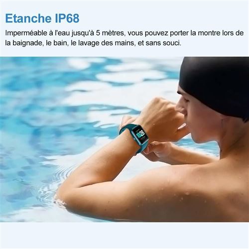 Montre Connectée Homme Femme Bracelet Connecté Etanche IP68