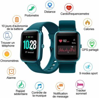 Bracelet Connecté Sport iOS Android Podomètre Calories