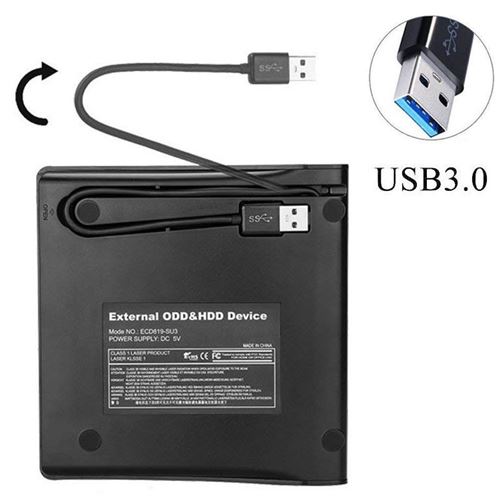 OEM - Lecteur/Graveur CD-DVD-RW USB pour PC LENOVO Branchement