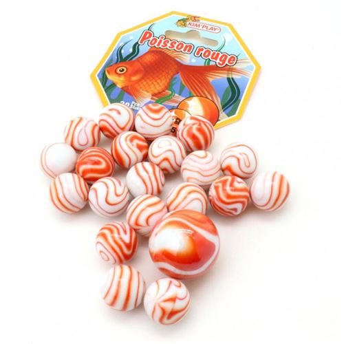 Générique Rouge Billes - Poisson - Filet De 20 Billes + 1 Calot - Jeu De Récréation - Enfant