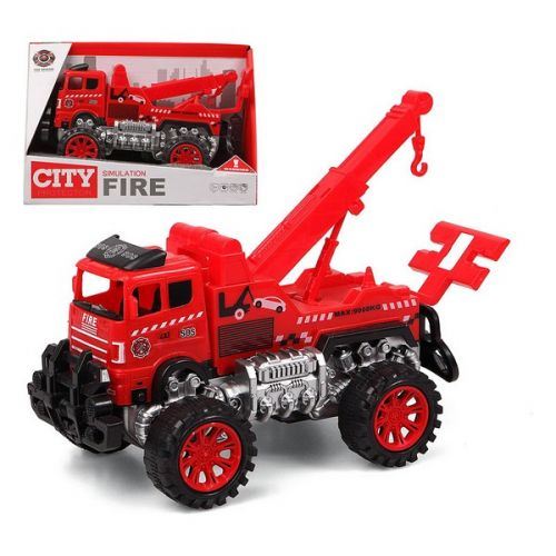 Camion avec grue City Fire 119022 Rouge
